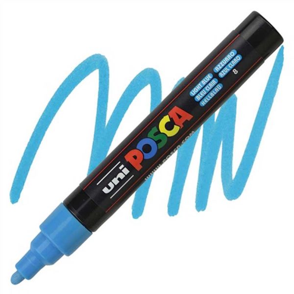 Posca PC-5M Μαρκαδόρος Σχεδίου 2.5mm Ανοιχτό Μπλέ