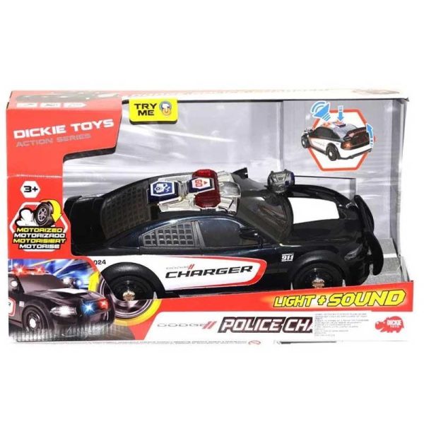 Dickie Toys Όχημα Αστυνομίας Dodge Charger 35εκ. με Ήχο & Φως (Μαύρο)