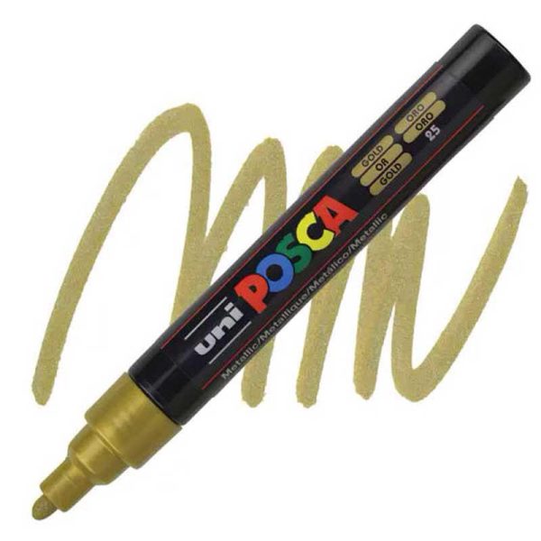 Posca PC-5M Μαρκαδόρος Σχεδίου 2.5mm Χρυσό