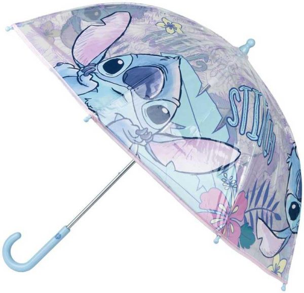 Cerda Disney Stitch Παιδική Ομπρέλα Μπαστούνι Λιλά Μήκος 55εκ. & Διάμετρο 71εκ.