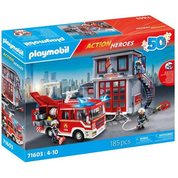 Playmobil Action Heroes 71603: Αρχηγείο και Όχημα Πυροσβεστικής