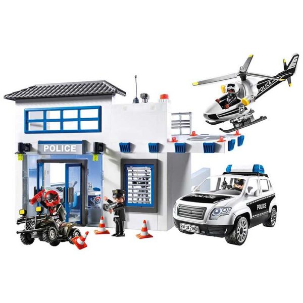 Playmobil Action Heroes 71602: Αστυνομικό Τμήμα Με Περιπολικό Και Ελικόπτερο
