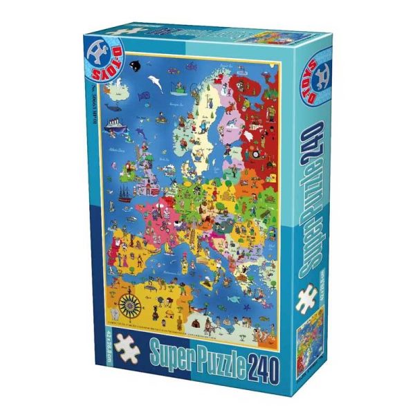 Super Puzzle Χάρτης της Ευρώπης - Παζλ με 240 Κομμάτια