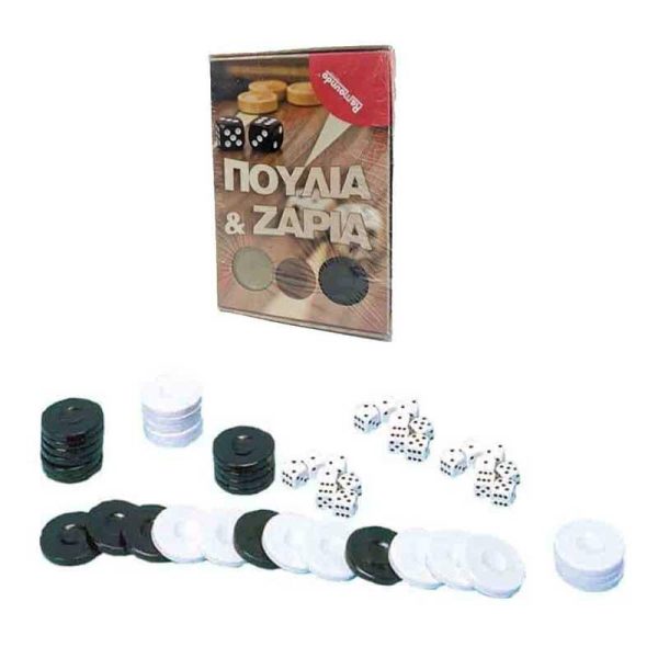 Remoundo Σετ Πλαστικά Πούλια & Ζάρια για Τάβλι