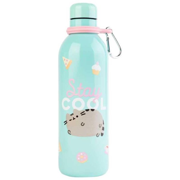 Pusheen Μεταλλικό Μπουκάλι Θερμός Hot & Cold 500ml Τιρκουάζ