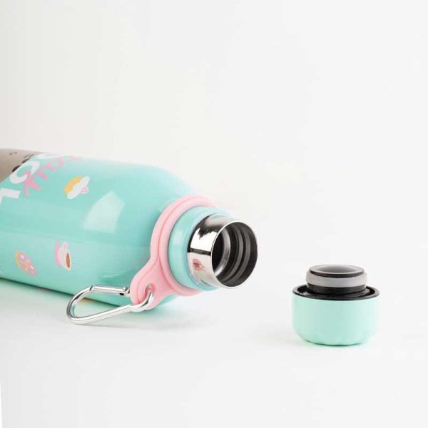 Pusheen Μεταλλικό Μπουκάλι Θερμός Hot & Cold 500ml Τιρκουάζ