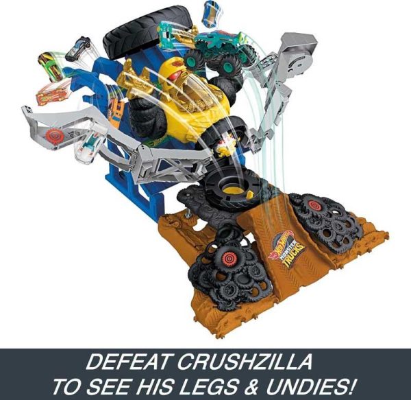 Hot Wheels Monster Trucks Mega Wrex vs Crushzilla Takedown - Πίστα με Αυτοκινητάκι