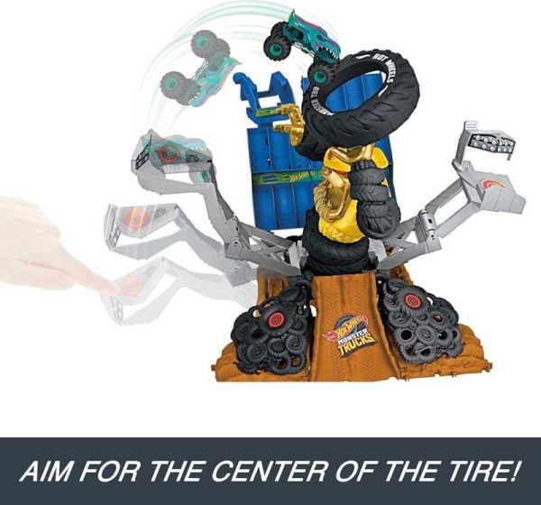 Hot Wheels Monster Trucks Mega Wrex vs Crushzilla Takedown - Πίστα με Αυτοκινητάκι