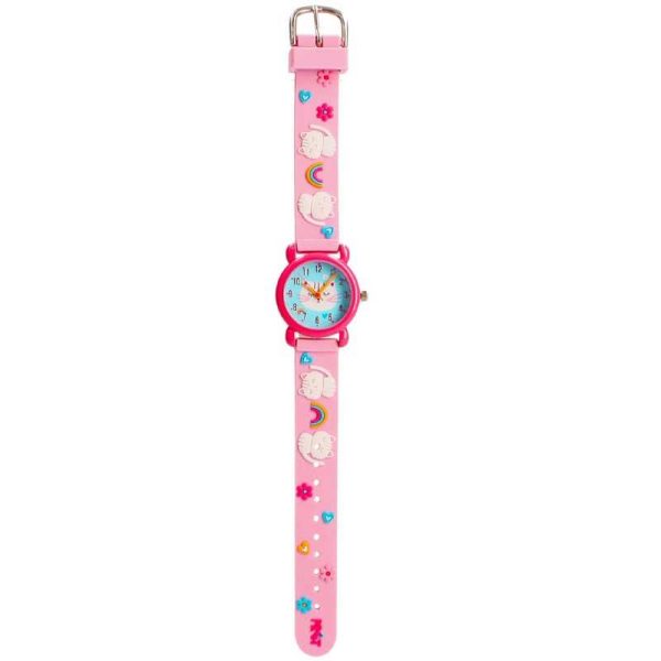Pret Watch Happy Times Cat Παιδικό Αναλογικό Ρολόι Χειρός με Λουράκι από Καουτσούκ/Πλαστικό Ροζ