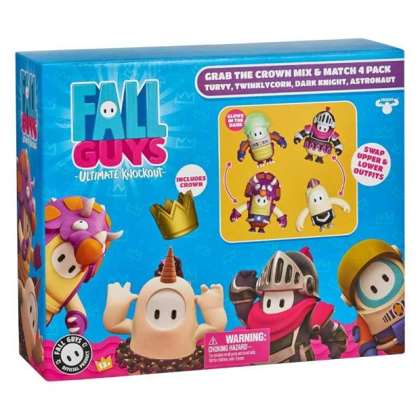 Fall Guys 'Grab The Crown' Mix & Match Figures 4-Pack: Σετ με 4 Φιγούρες 10εκ.