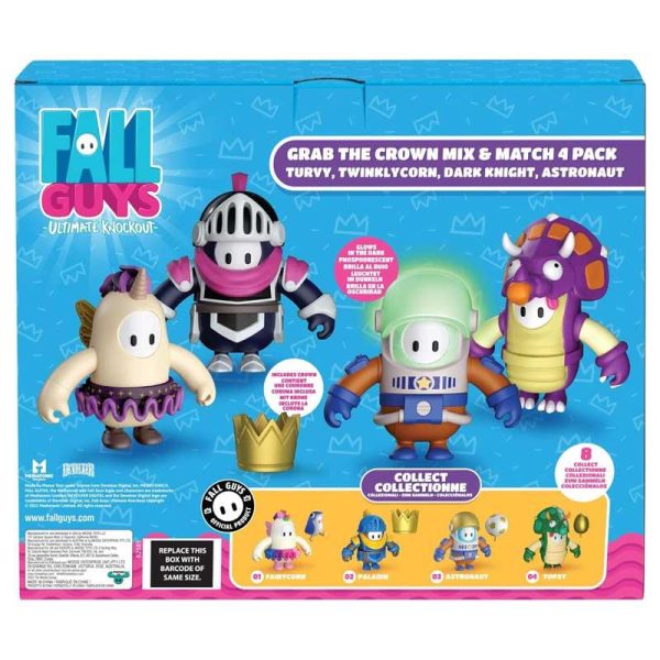 Fall Guys 'Grab The Crown' Mix & Match Figures 4-Pack: Σετ με 4 Φιγούρες 10εκ.
