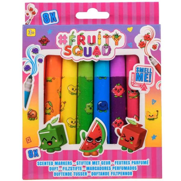 Fruity Squad Scented Markers 8-Pack - Αρωματικοί Μαρκαδόροι Ζωγραφικής σε 8 Χρώματα