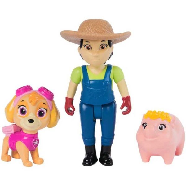 Paw Patrol Hero Pups Skye & Farmer Yumi - Σετ με 3 Φιγούρες