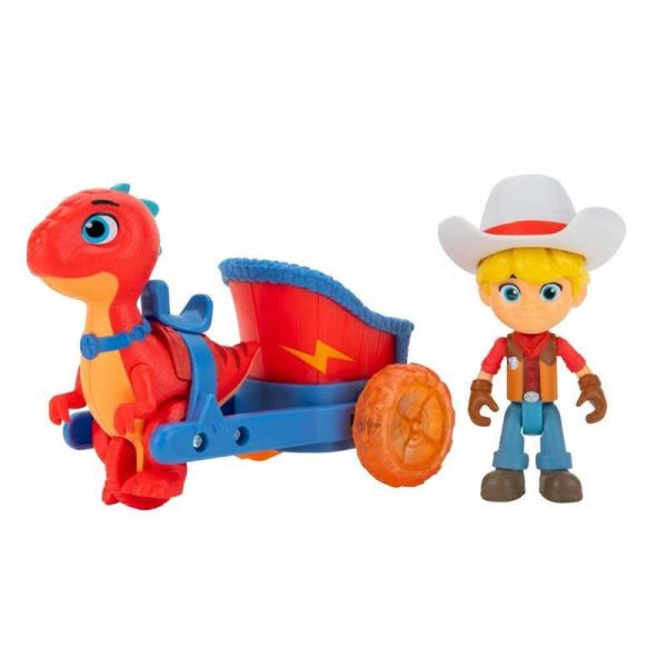 Dino Ranch Figures 2-Pack Jon & Blitz's Chariot - Φιγούρα & Άμαξα με Δεινόσαυρο