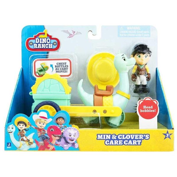 Dino Ranch Figures 2-Pack Min & Clover's Care Cart - Φιγούρα & Άμαξα με Δεινόσαυρο