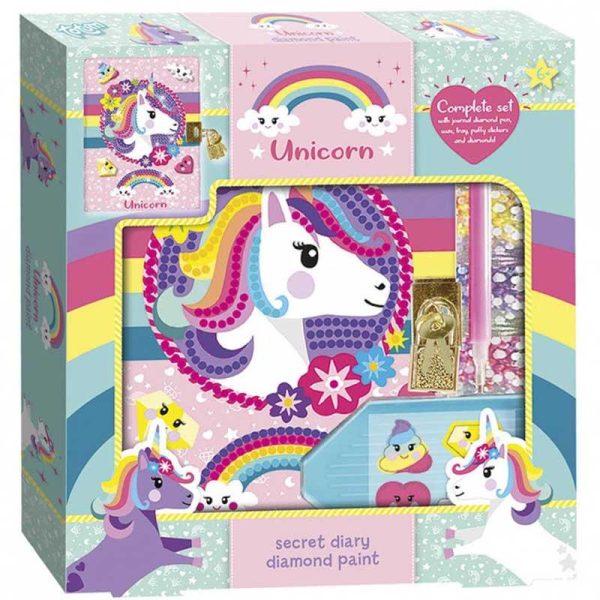 Totum Unicorn Secret Diary Diamond Painting - Μυστικό Ημερολόγιο με Παιδική Διαμαντένια Ταπετσαρία Μονόκερος