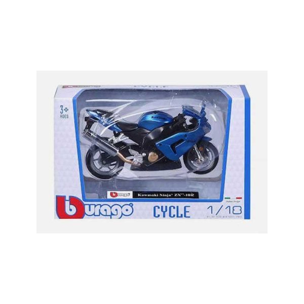 Bburago Μοτοσυκλέτα 1:18 Kawasaki Ninja ZX-10R 12cm.