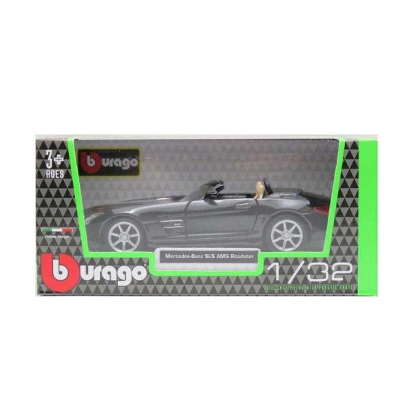 Bburago Αυτοκινητάκι 1:32 Μαύρο Mercedes-Benz SLS AMG Roadster 13cm.