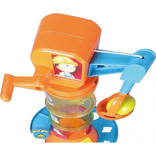 Bburago Junior VOLVO 5-in-1 Stacking Crane: Παιχνίδι Κύλησης με Γερανό & Φορτηγό VOLVO