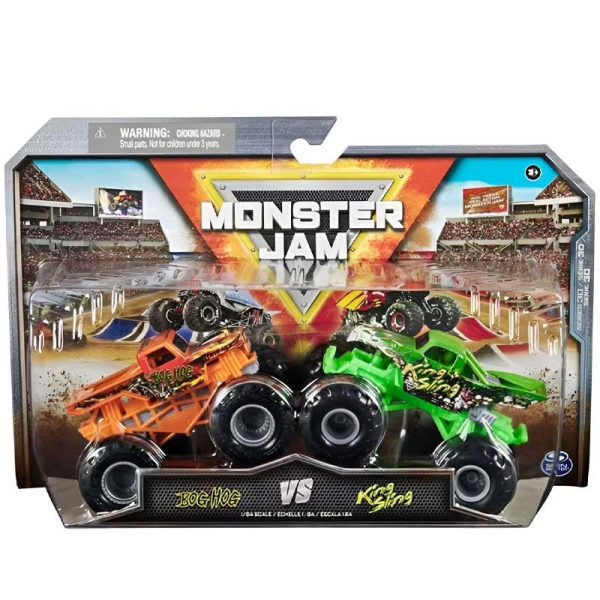 Monster Jam 2-pack Bog Hog vs King Sling - Σετ με 2 Οχήματα 1:64