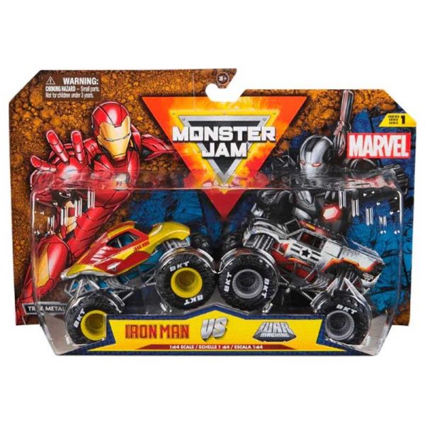 Monster Jam 2-pack Marvel Iron Man vs War Machine - Σετ με 2 Οχήματα 1:64