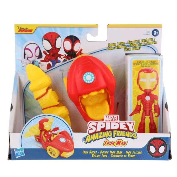 Marvel Spidey And His Amazing Friends: Iron Racer - Όχημα & Φιγούρα Iron Man 10cm
