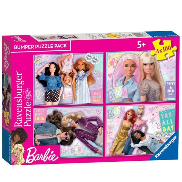 Ravensburger Puzzle Barbie - 4 Παζλ με 100 κομμάτια το καθένα