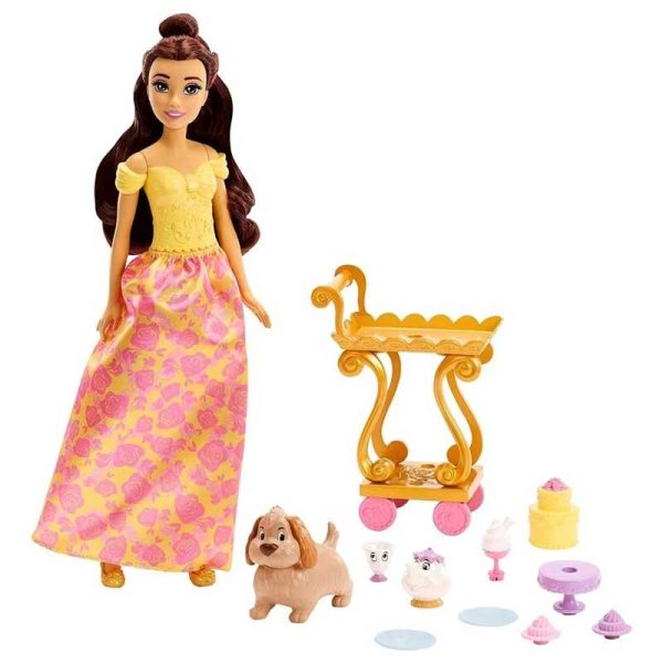 Disney Princess Bella Doll Afternoon Tea Set - Κούκλα Belle Με Σετ Για Τσάϊ #HLW20