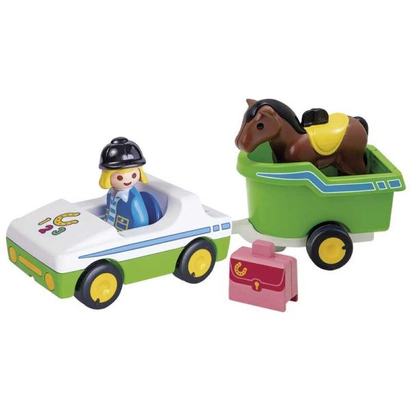 Playmobil 1.2.3 70181: Όχημα Με Τρέιλερ Μεταφοράς Αλόγου
