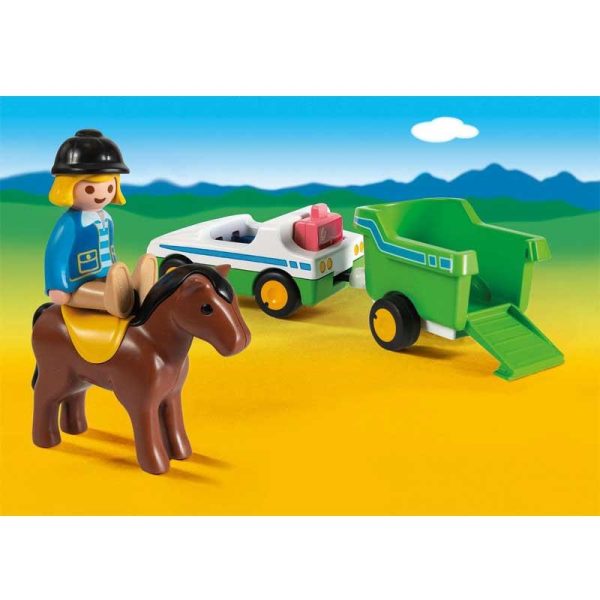 Playmobil 1.2.3 70181: Όχημα Με Τρέιλερ Μεταφοράς Αλόγου