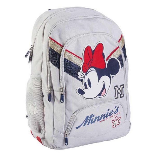 Disney Minnie Mouse Σχολική Τσάντα Πλάτης Δημοτικού 46εκ. Γκρι – Cerda