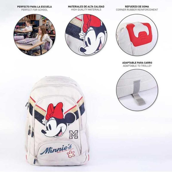Disney Minnie Mouse Σχολική Τσάντα Πλάτης Δημοτικού 46εκ. Γκρι – Cerda