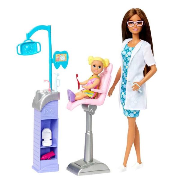 Barbie Κούκλα Οφθαλμίατρος Μελαχρινή με Κουκλίτσα #GKH23