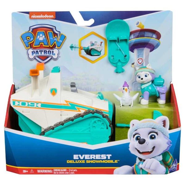 Paw Patrol Everest Deluxe Snowmobile - Όχημα, Φιγούρα Everest & Φιγούρα Chickaletta
