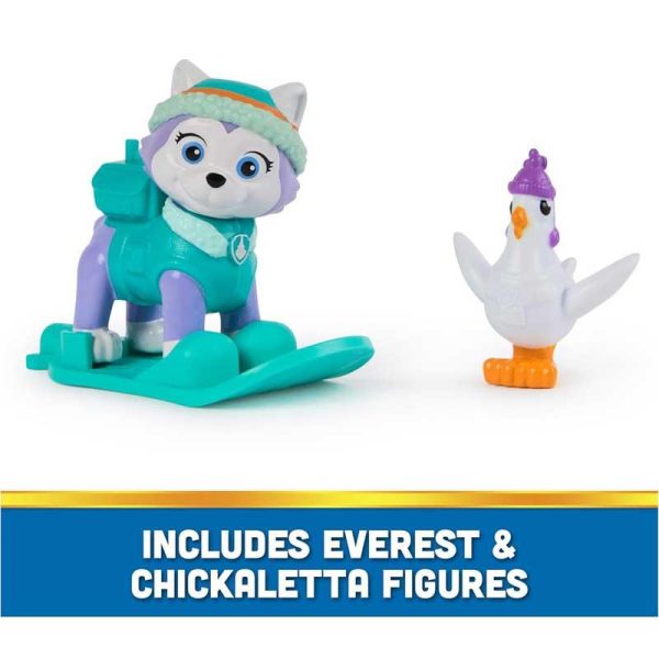 Paw Patrol Everest Deluxe Snowmobile - Όχημα, Φιγούρα Everest & Φιγούρα Chickaletta
