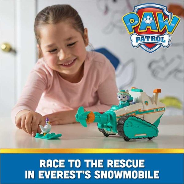 Paw Patrol Everest Deluxe Snowmobile - Όχημα, Φιγούρα Everest & Φιγούρα Chickaletta