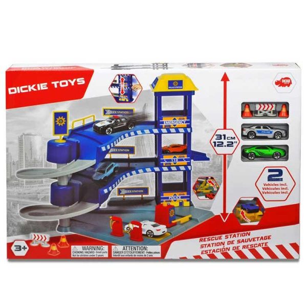 Dickie Toys Rescue Station - Γκαράζ Αστυνομίας με 2 Οχήματα