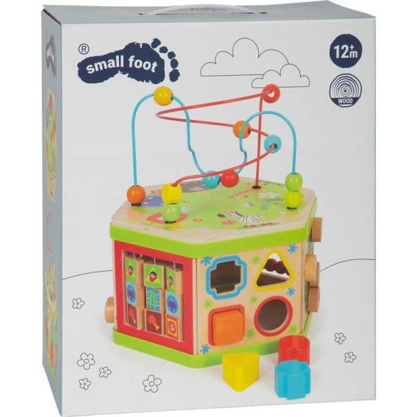 Small Foot Ξύλινος Διδακτικός Κύβος Δραστηριοτήτων 30cm
