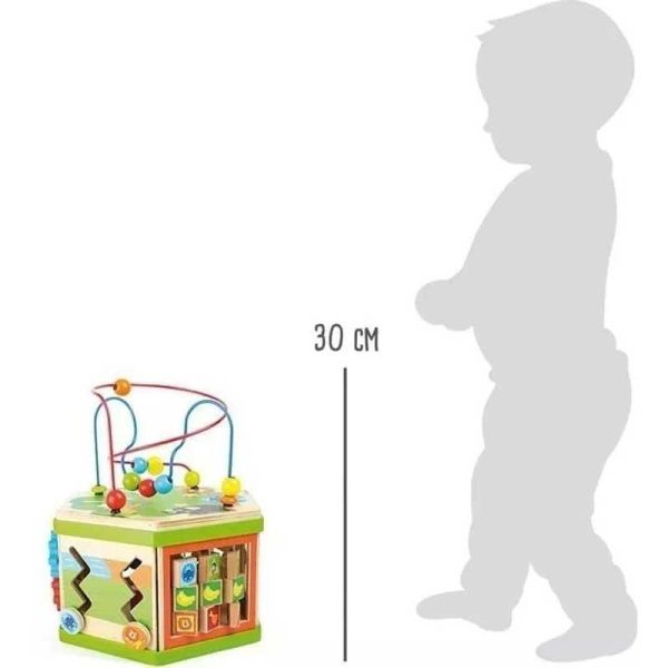 Small Foot Ξύλινος Διδακτικός Κύβος Δραστηριοτήτων 30cm