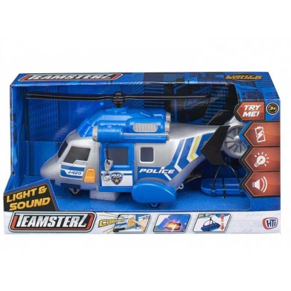 Teamsterz Mighty Machines - Ελικόπτερο Αστυνομίας 35cm με Φως & Ήχο