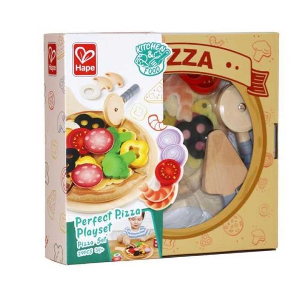 Hape Pizza Playset - Ξύλινο Σετ 'Η Τέλεια Πίτσα' με 29 Τεμ.
