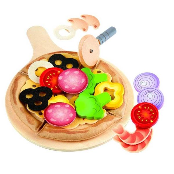 Hape Pizza Playset - Ξύλινο Σετ 'Η Τέλεια Πίτσα' με 29 Τεμ.