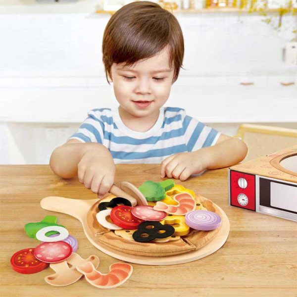 Hape Pizza Playset - Ξύλινο Σετ 'Η Τέλεια Πίτσα' με 29 Τεμ.