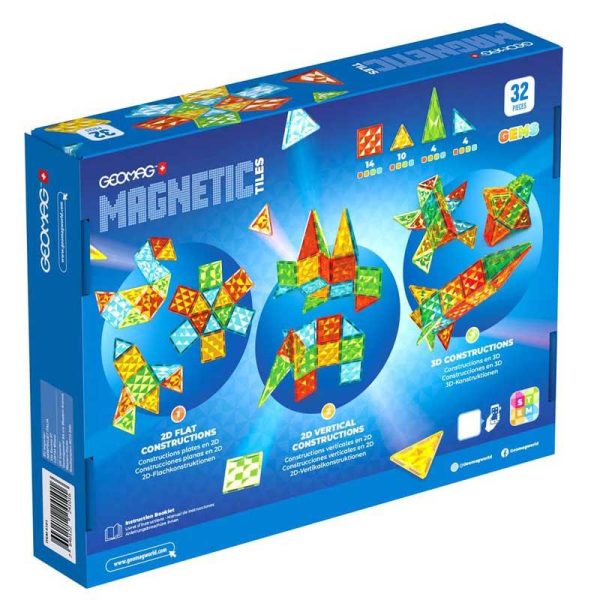 Geomag Magnetic Tiles - Μαγνητικό Παιχνίδι Κατασκευών 32τμχ