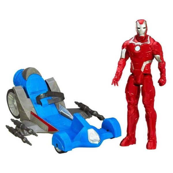 Marvel Titan Hero Series - Φιγούρα Iron Man 30cm με Όχημα Battle Racer