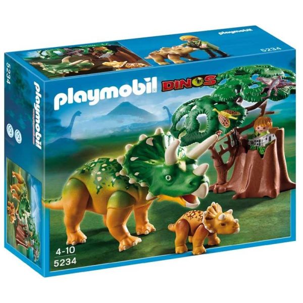 Playmobil Dinos 5234: Εξερευνητής & Τρικεράτωψ με το Μωρό του (2011)
