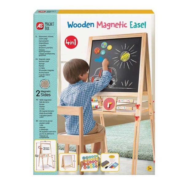 AS Magnet Box Ξύλινος Μαγνητικός Επιδαπέδιος Πίνακας 2 Όψεων
