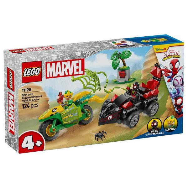 Lego Marvel 11198: Spidey and his Amazing Friends - Κυνηγητό Spin & Electro Με Δεινοσαυρο-Οχήματα