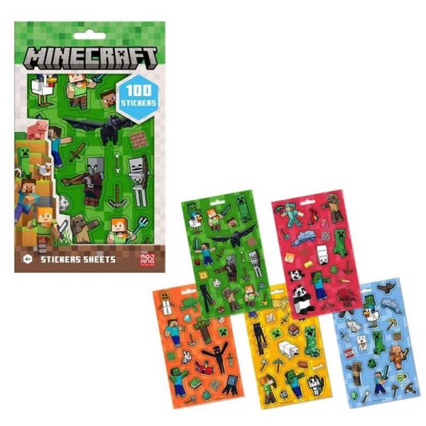 Αυτοκόλλητα Minecraft - Σετ με 5 Καρτέλες
