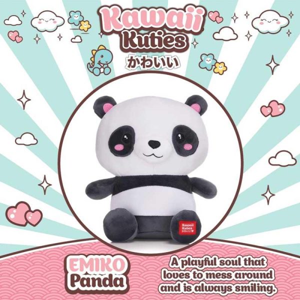 Kawaii Kuties Squishy Emiko Panda - Μαλακό Λούτρινο Αρκουδάκι Πάντα 33cm